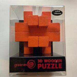 "Dilemma" 3D wooden puzzle by the "greenearth" brand. The IQ Busters series. NWT